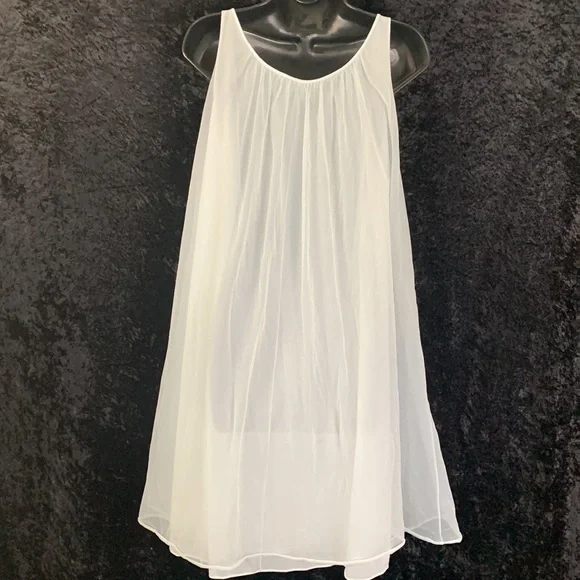 Vintage Vanity Fair Pale Blue Nylon Sheer Short Nightgown Sz S - Picture 5 of 8